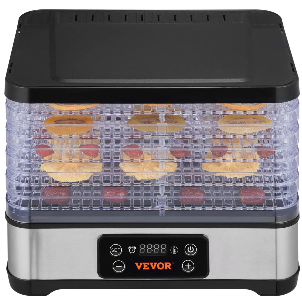 VEVOR Food Dehydrator Machine, 5/6/10 Tray Fruit Dehydrator Electric Food Dryer for Jerky, Herb Meat, Beef, Fruit, Dog Treats