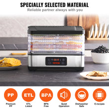 Load image into Gallery viewer, VEVOR Food Dehydrator Machine, 5/6/10 Tray Fruit Dehydrator Electric Food Dryer for Jerky, Herb Meat, Beef, Fruit, Dog Treats