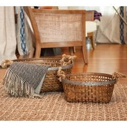 Jute Handle Round Baskets (Set of 3)