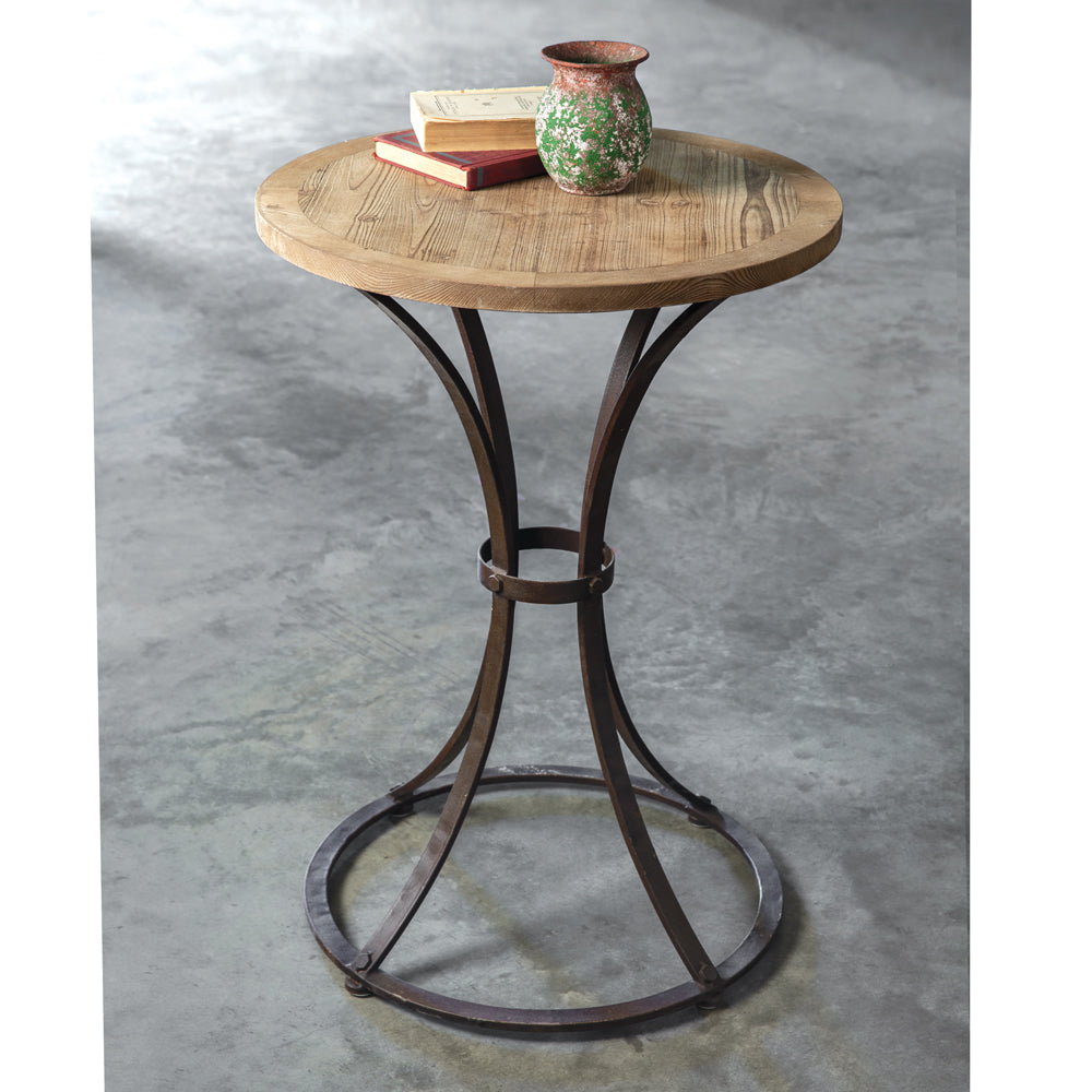Wood and Metal Accent Table