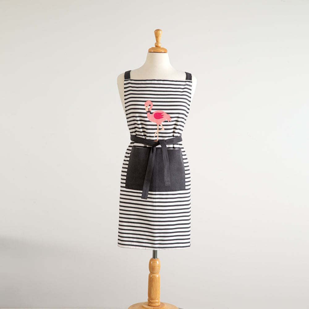 Striped Flamingo Apron